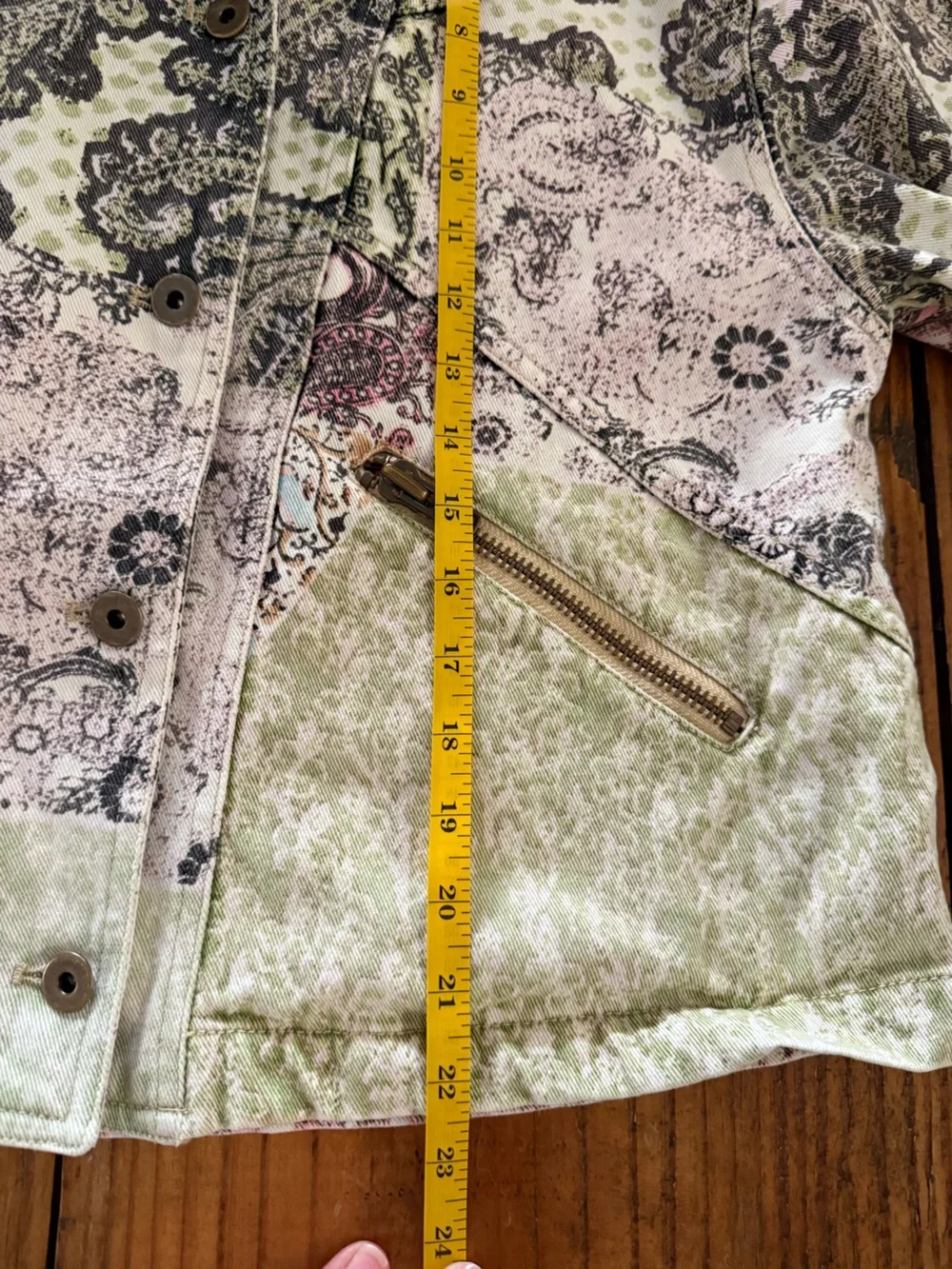 Free People Nadia Moto Jacket Oversized XS Patchwork Paisley Floral Cotton Boho